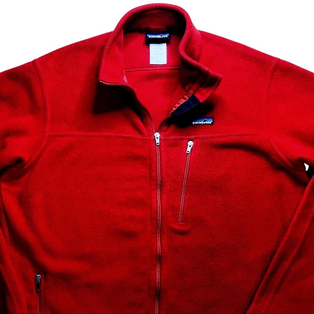 Patagonia Synchilla Men's Large Full Zip Fleece Jacket Red Midweight (46" Chest) - Picture 2 of 14